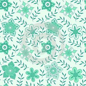 Vector floral seamless pattern. Handdrawn botanical backdrop