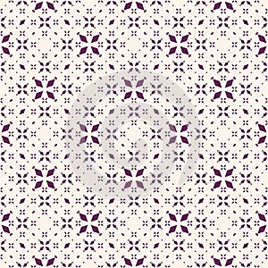 Vector floral seamless texture. Geometric pattern with small flowers, leaves