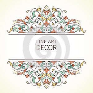 Vector floral vignette in Eastern style.