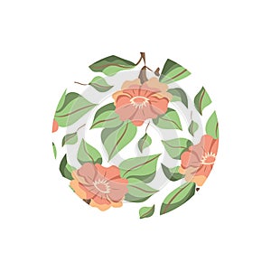 Vector flower. Botanical vector. Flower illustration.Vector frame. Vector wreath