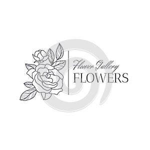 Vector flower logo template illustration