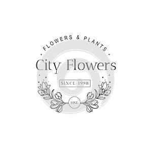 Vector flower logo template illustration.