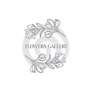 Vector flower logo template illustration.