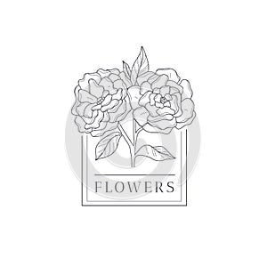 Vector flower logo template illustration.