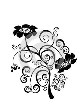 Vector flower pattern on white background
