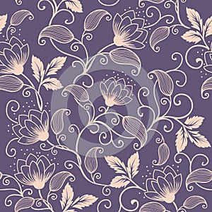 Vector flower seamless pattern element. Elegant texture for backgrounds. Classical luxury old fashioned floral ornament