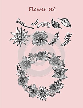 Vector  flower set