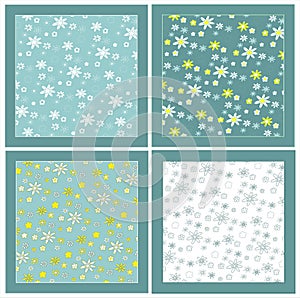 Vector flowers backgrounds set