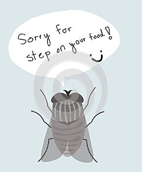 Vector of fly with text