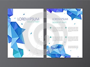 Vector flyer, blue brochure abstract design 2