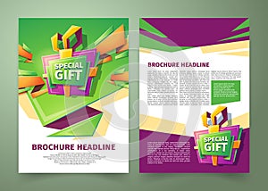 Vector flyer, cover design, business brochure