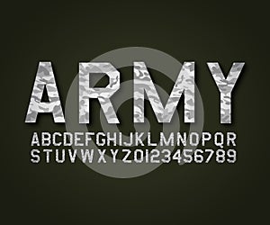 Vector Font military army camouflage
