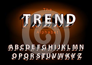 Vector font of modern abstract and creative 3D alphabet