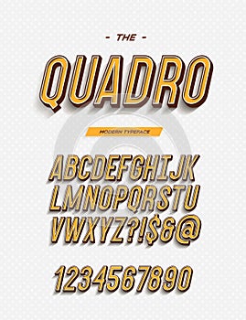 Vector font trendy colorful 3d typography sans serif style for t shirt, promotion