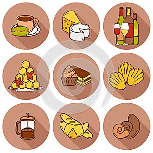 Vector food concept with line background and