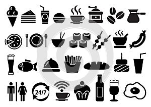 Vector food and drink icons set