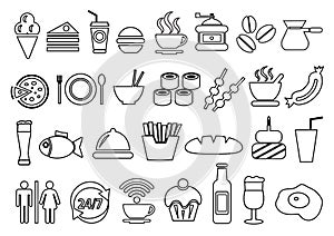 Vector food and drink icons set