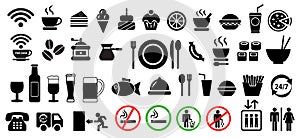Vector food and drink icons set