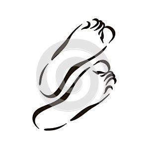 Vector foot care Icon illustration. Woman feet symbol on white background