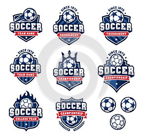 Vector football or soccer logos set 2