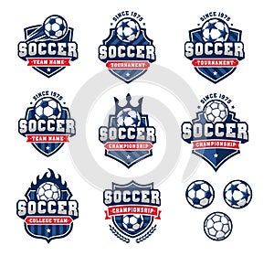 Vector football or soccer logos set 2 photo