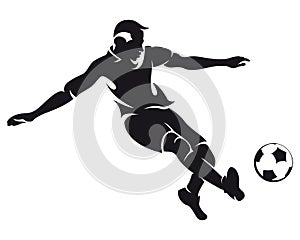 Vector football (soccer) player silhouette photo