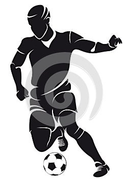 Vector football (soccer) player silhouette