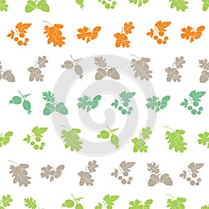 Vector Forest Berries Nuts Silhouettes Seamless