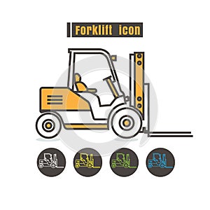 Vector Forklift icon color on white background