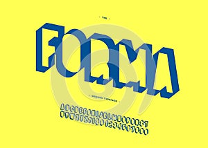 Vector forma 3d bold font modern typography