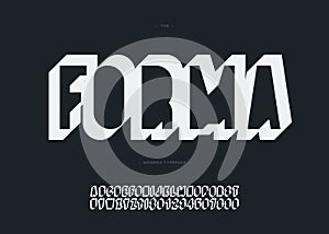Vector forma 3d bold alphabet typography sans serif for book photo