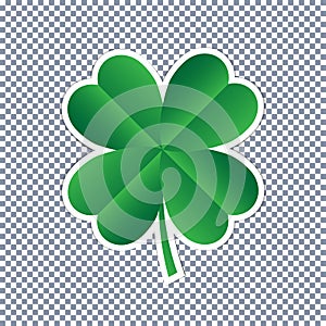 Vector four leaf clover on transparent background