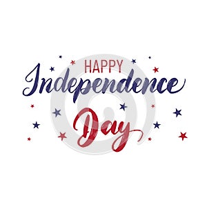 Vector Fourth of July hand lettering.Happy Independence Day of United States of America