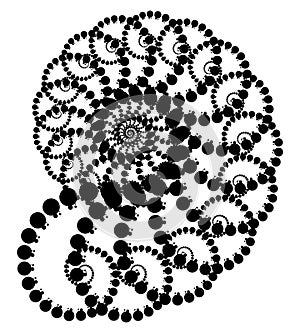 Con cuentas calado espiral amoníaco caracol vórtice Rostro arte elemento 