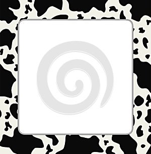 vector frame with abstract cow skin texture