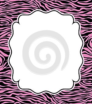 vector frame with abstract zebra skin texture