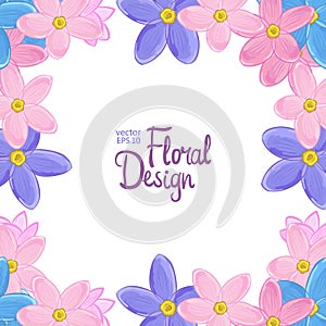 Vector frame with forget-me-not flowers