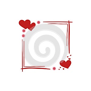 Vector frame with hearts