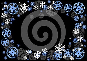 Vector frame from snowflakes