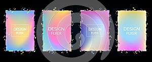 Vector frame for text Modern Art graphics for hipsters . dynamic frame stylish geometric black background with gold. element for