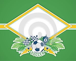 Vector frame with traditional Brazilian football theme