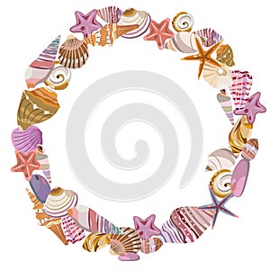 Vector frames from seashells.