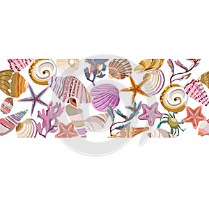 Vector frams from seashells and stars.