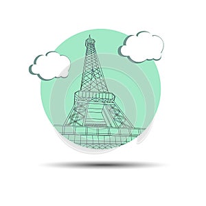 vector france illustration eiffel tower paris architecture landmark french travel