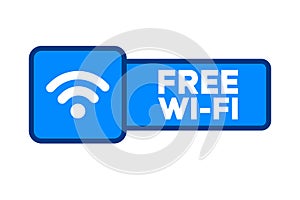 Vector free wifi zone blue icon free wifi here concept vector stock illustration