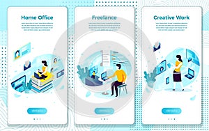 Vector freelancer home office for creative work