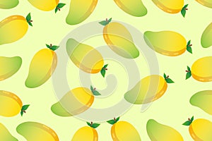 Vector of fresh mango seamless pattern