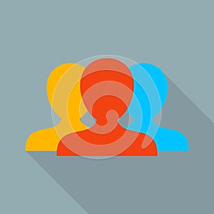 Vector friends flat icon long shadow
