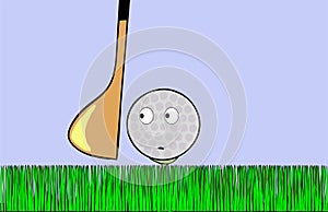 Vector - frightened golf ball