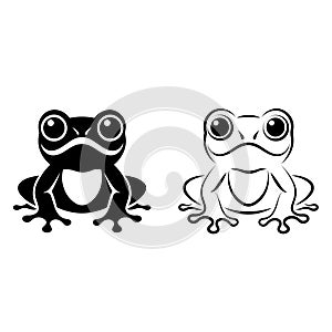 Vector of frog design on white background. Amphibian. Animal. Frog Icon. Easy editable layered vector illustration